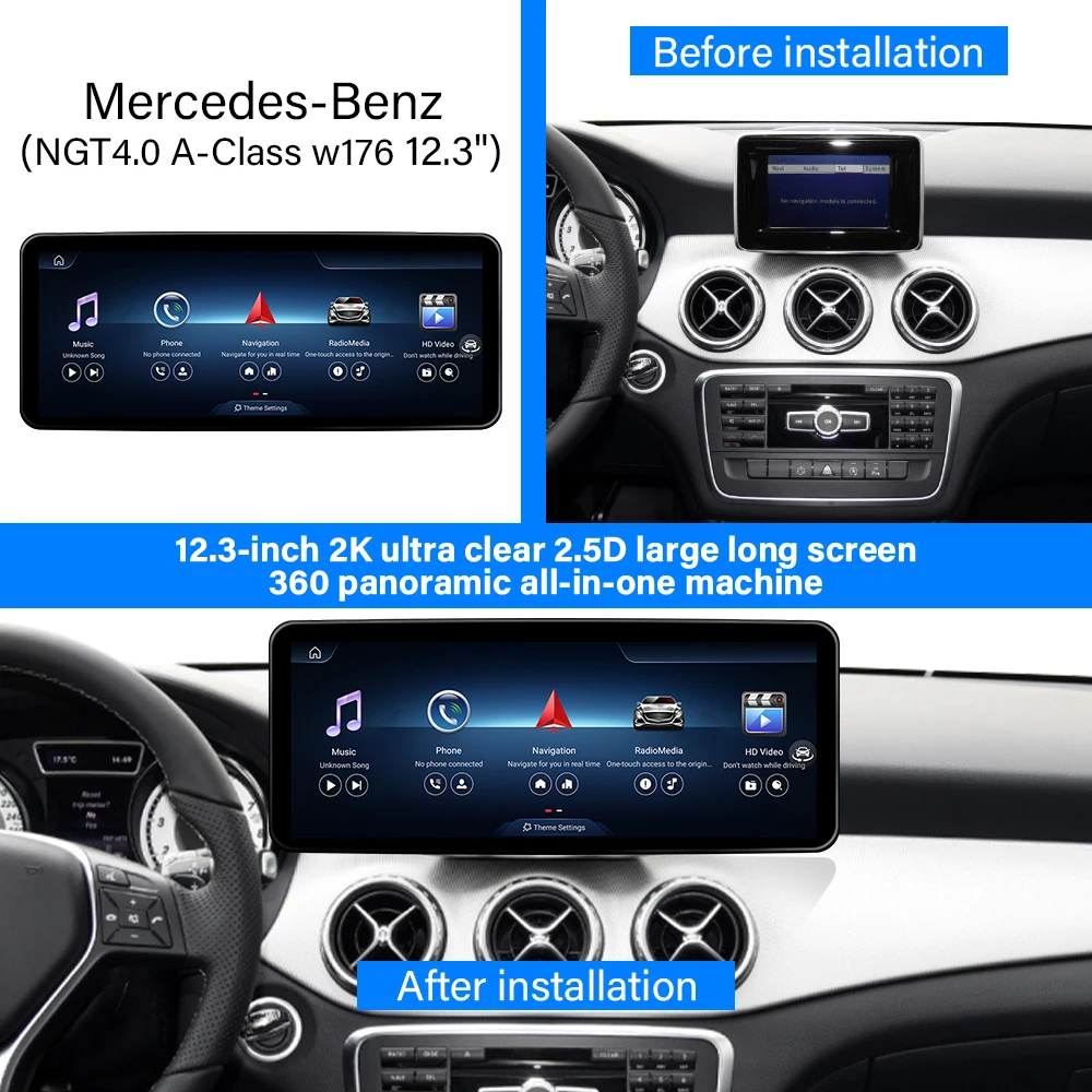 شاشة سيارة أندرويد للوسائط المتعددة لبنز NGT 4.5 درجة E بابين W207 Carplay شاشة عرض راديو الملاحة التلقائية أندرويد