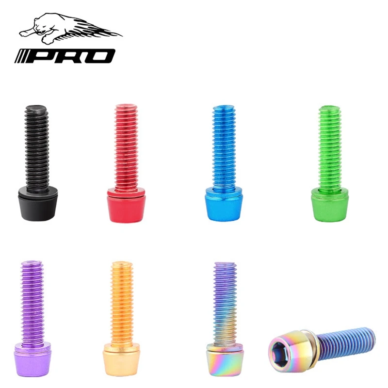 IIIPRO 6pcs/set M5*18mm MTB Stem Screws Bicycle Handlebar Bolts Colorful Stainless Steel Bike Stem Riser Screw