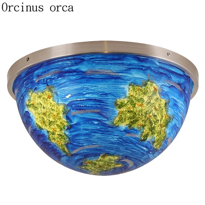 

Nordic modern creative painting ceiling lamp living room bedroom children's room lamp post-modern LED planet ceiling
