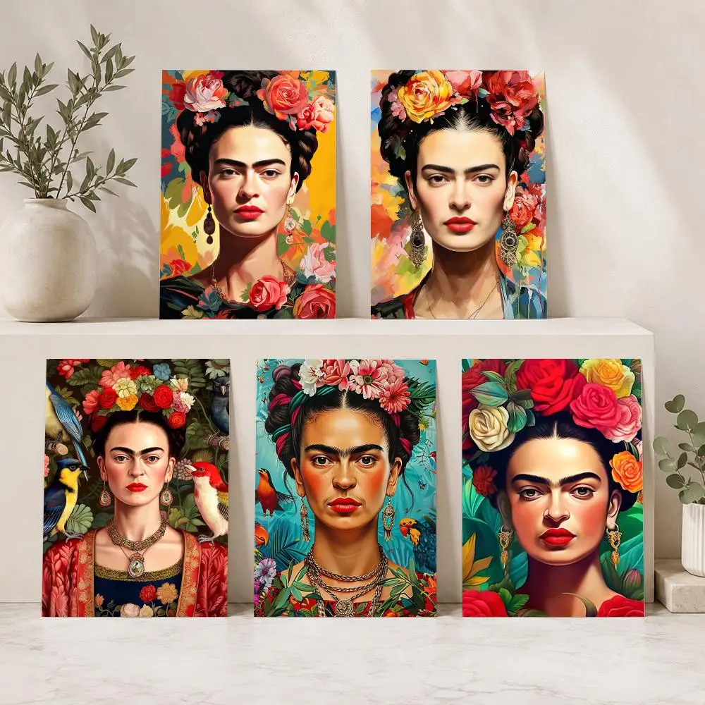 F-Frida K-KahloS Art Flowers Painting Calligraphy Canvas Mural For Interior Walls Crease-Free Beautiful For Living Room Bedroom