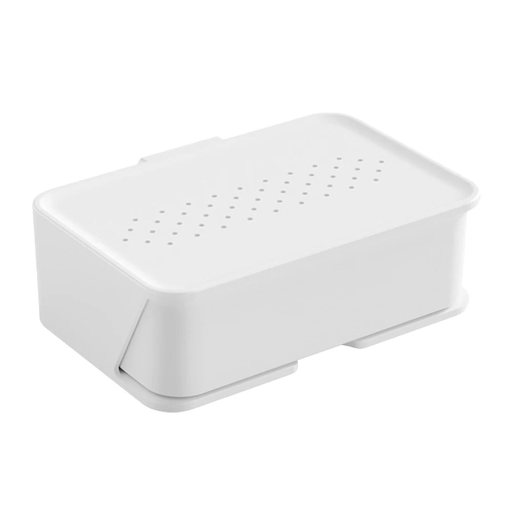 

Wall Mount Soap Dish Container Holder Bathroom Kitchen Shower Tray Box Case for Bar Soaps Sponges Home Use Storage Solution