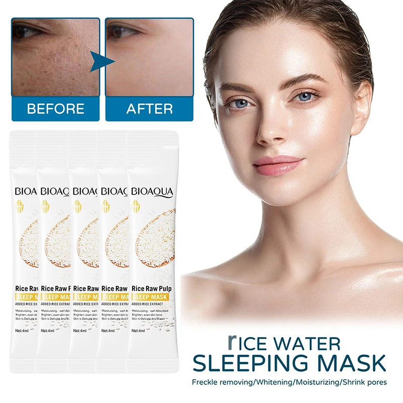 

Bioaqua Rice Face Sleeping Mask Moisturizing Lightening Face Lifting Smooth Centella Facial Jelly Masks Korean Cosmetics4ML*5pcs