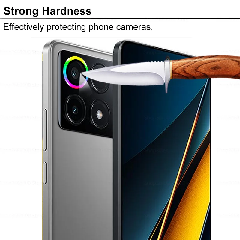 3D Camera Protector Glass For Xiaomi Poco X6 Pro 5G HD Tempered Glass Lens Metal Rear Ring On Poko Little X6Pro X 6 Pro 6Pro 5G