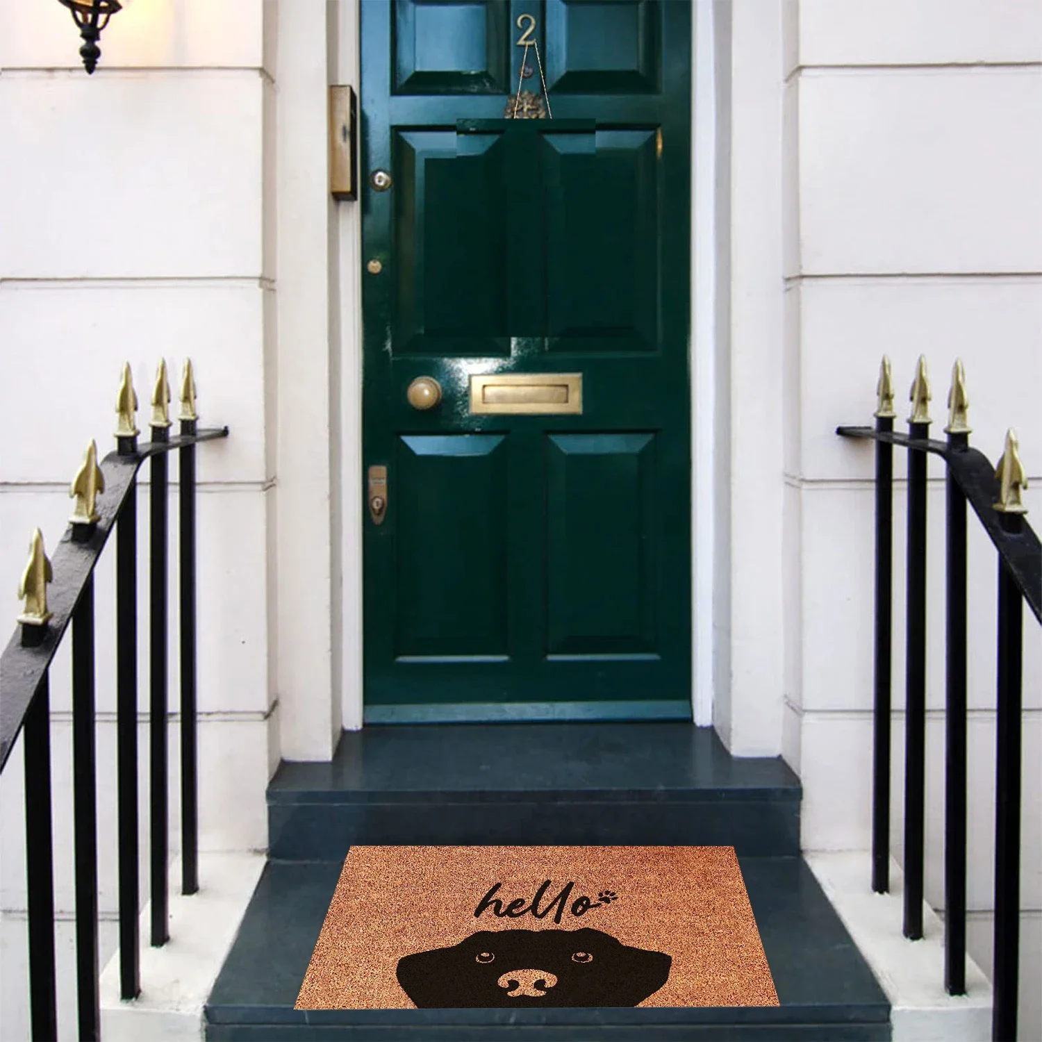 Hello Dog Doormat Rubber Bathroom Kitchen Mat Garden Garage Door Floor Mat Non-Slip Carpet Entrance Rug