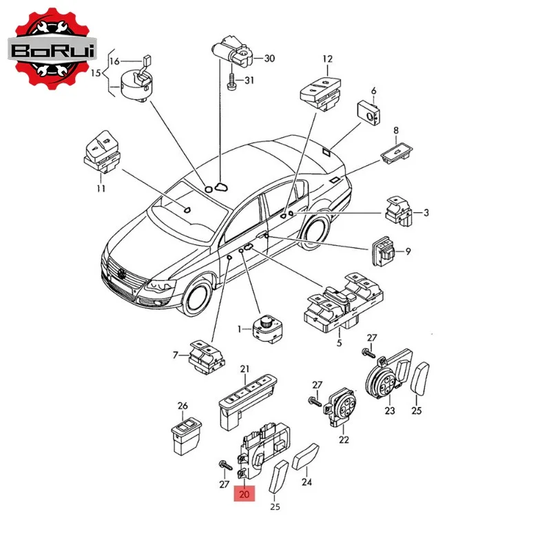 8E0959747A 8E0959748A Vorne LH/RH Elektrische Sitzsteuerung Einstellschalter Für VW Golf MK5 MK6 Jetta Audi A4 A6 TT R8 RS3 RS4 Skoda
