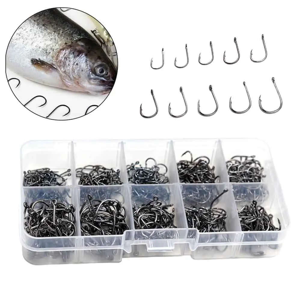 

Fishing Hooks Waiting for the Big Catch Get 500PCS Fishing Hooks Set Circle Hook Design for Freshwater and Saltwater