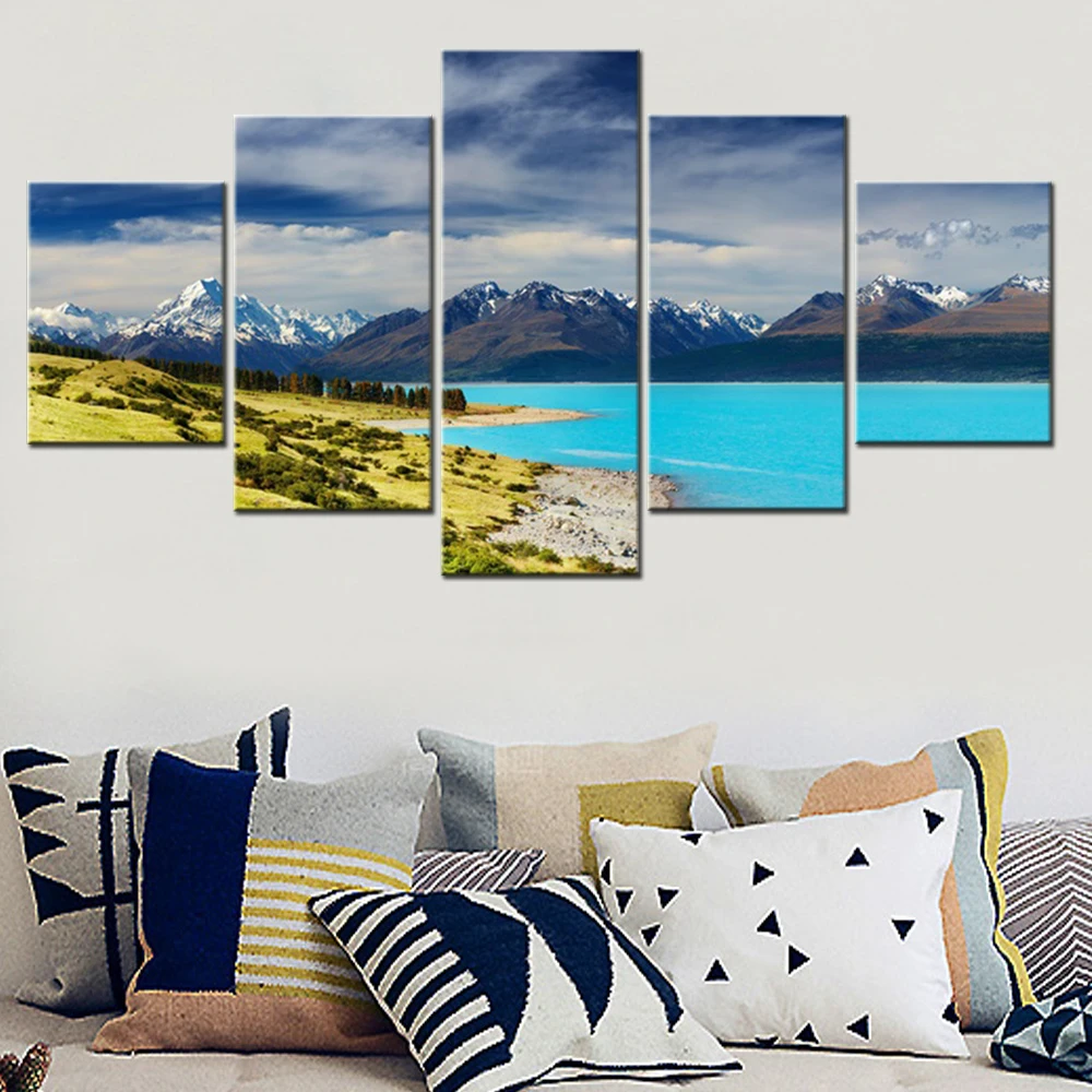 Canvas Wall Art Poster Painting New Zealand Nurture Wallpaper HD Modular Home Decor Picture Print Living Room Mural 5 Pcs