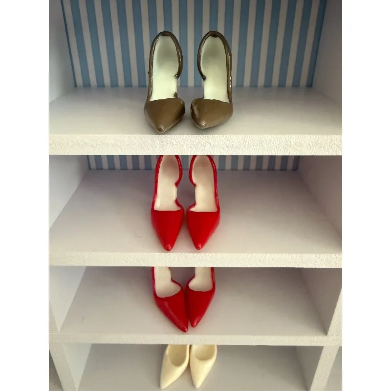 

Новые стили, куклы, синие, розовые туфли, аксессуары на высоком каблуке, игрушка для вашей коллекции 2 см, 1/6, куклы BB, BBIKG671