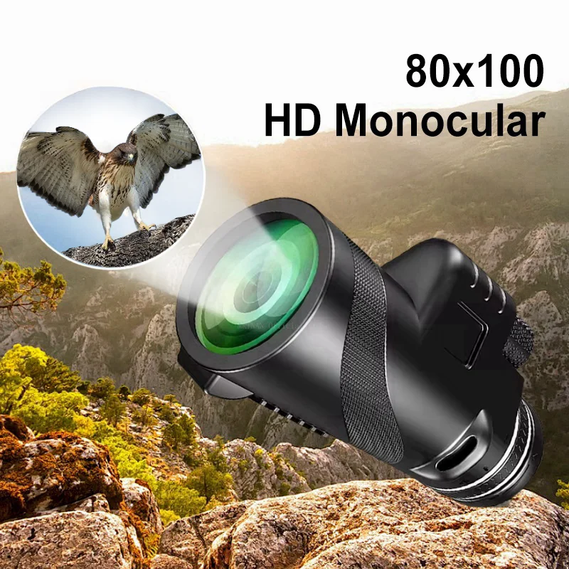 80x100 Portable Zoom HD 5000M Telescope Folding Long Distance Powerful Telescope for Hunting Sports Outdoor Camping Travel