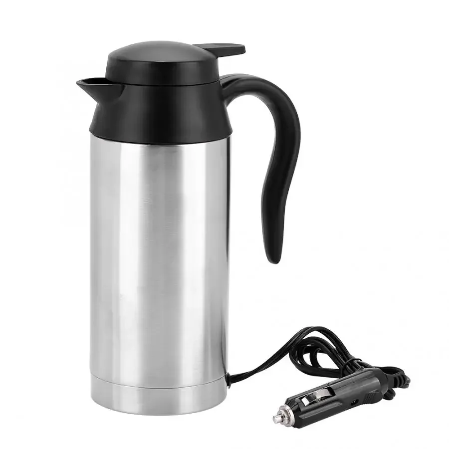 

240W 750ml 24V Electric Heating Cup Kettle Stainless Steel Water Heater Bottle for Tea Coffee Drinking Travel Car Truck Kettle