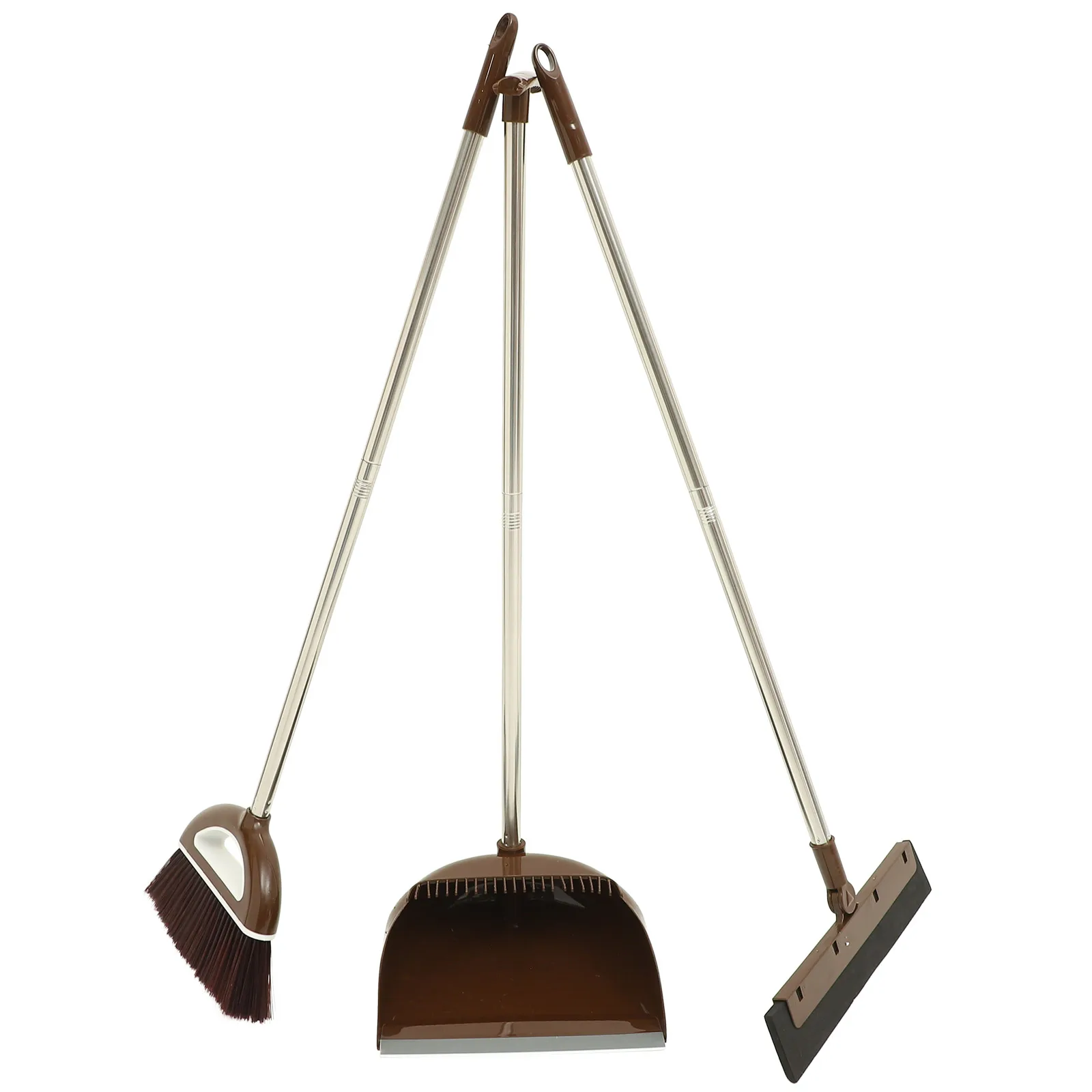

Golden 3 Piece Broom Set Scrape Teeth Long H Dustpan Garbage Shovel Home Cleaning Floor Tile Wood Cement Suitable