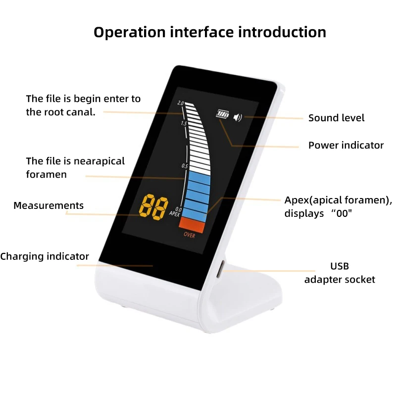 Dental Endo Apex Locator Portable Periodontics Endodontic Measure LCD Mini Root Canal Measurement Instruments Dentist Equipment