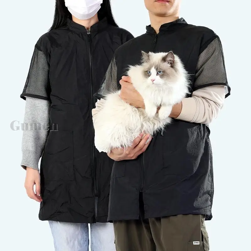 Men And Women Pet Shop Cosmetology Uniforms Breathable Work Clothes Hair Salon Hairdressing Barber Shop Groomer Overalls