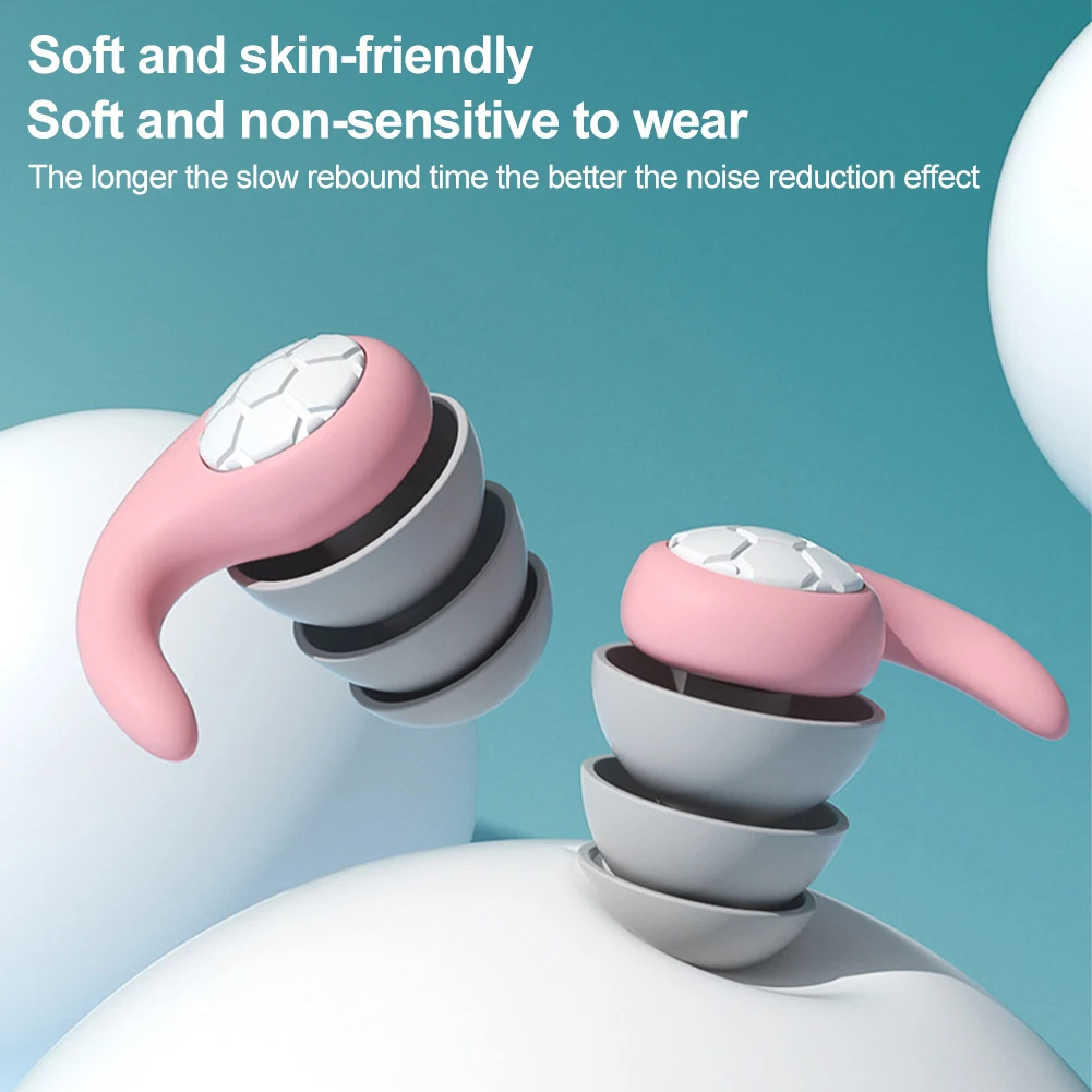 Three-Layer Large Size Silicone Earplugs Lightweight Anti-Noise Sleeping Ear Plugs For Travel Study Sleep