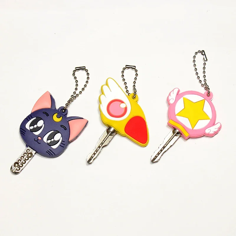 Moon Keychain Luna Purple Cat Cosplay Props Girls Key Accessories Card Captor Sakura Keyring