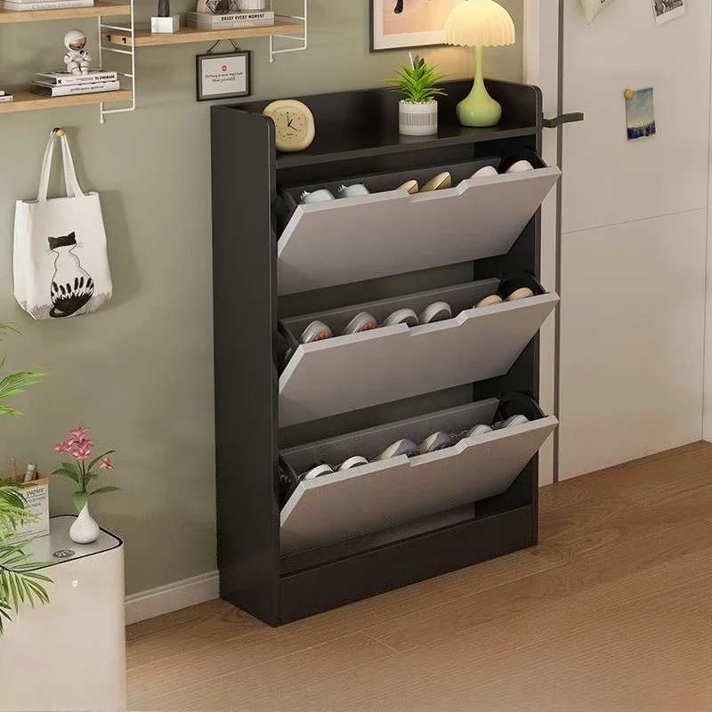 Multifunctional Shoe Cabinet Wooden Narrow Large Capacity Storage Cabinet Simple Shoe Rack Sturdy