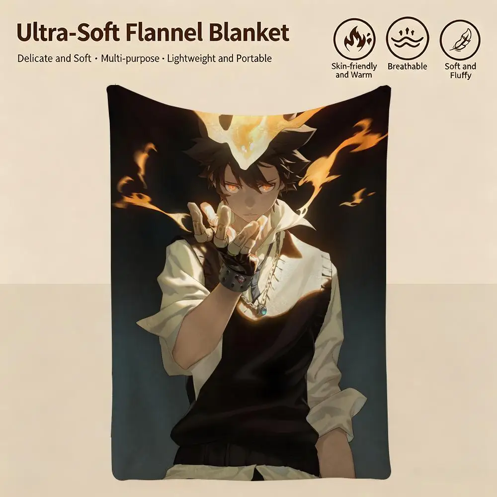 anime K-Katekyo Hitman Reborn-n Throw Warm Soft Flannel Blanket, Multi-use for Sofa Bed Camping Travel Nap