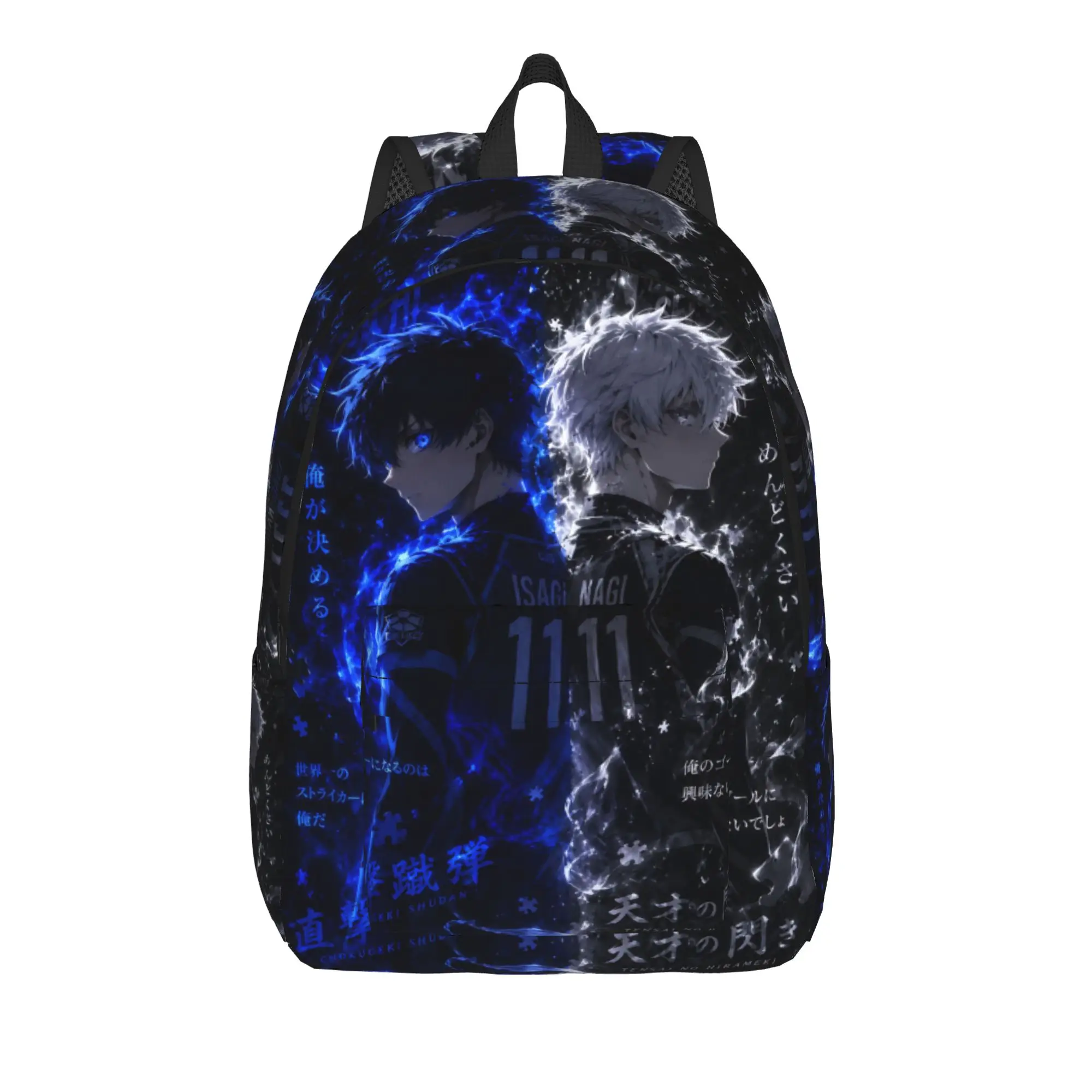 Fashion Blue Lock Football Anime Backpack  Mochilas Super Quality High School Retro Washable Rucksack