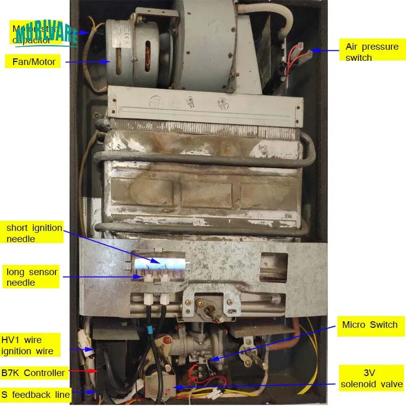 Gas Water Heater Maintenance Parts Set Controller Solenoid Valve Ignition Needle Air Pressure Switch Water Control Switch