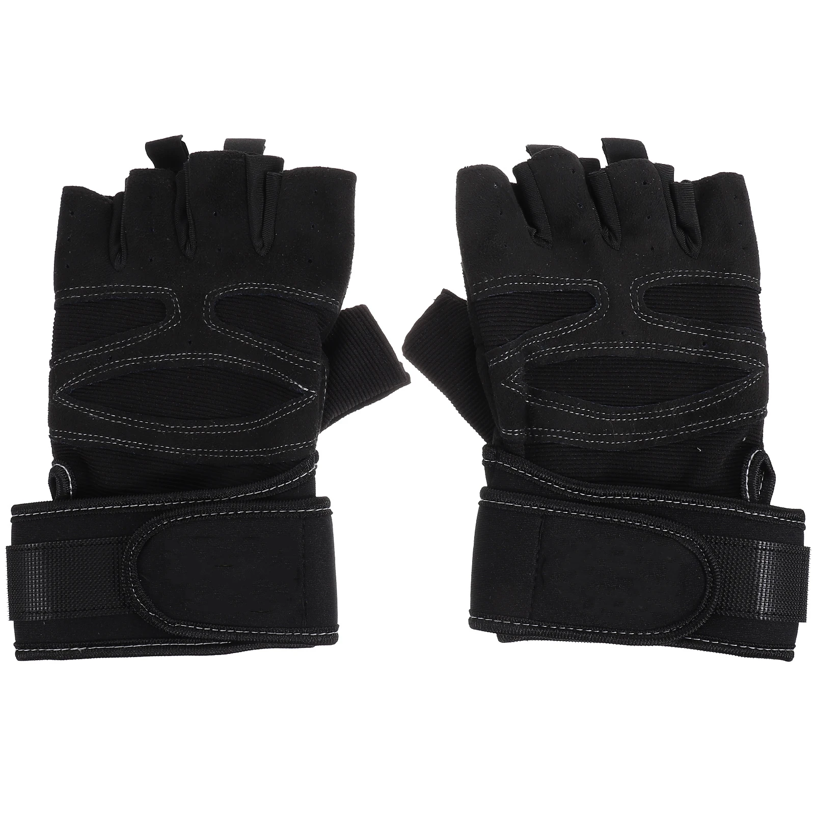 

1 Pair Breathable Half-Finger Fitness Gloves Anti-Slip Shock-Absorbing Cloth Elastic Hand Protection For Climbing Weightlifting