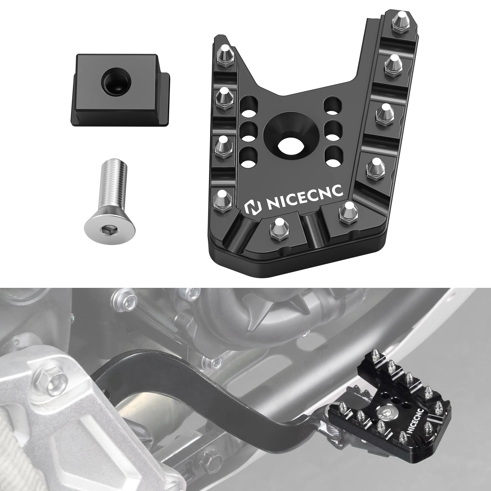 

Motorcycle Brake Lever Tip Brake Pedal Step Extender Plate for Yamaha Tenere 700 Tenere 2019-2024 Tenere 700 Rally Edition 20-24