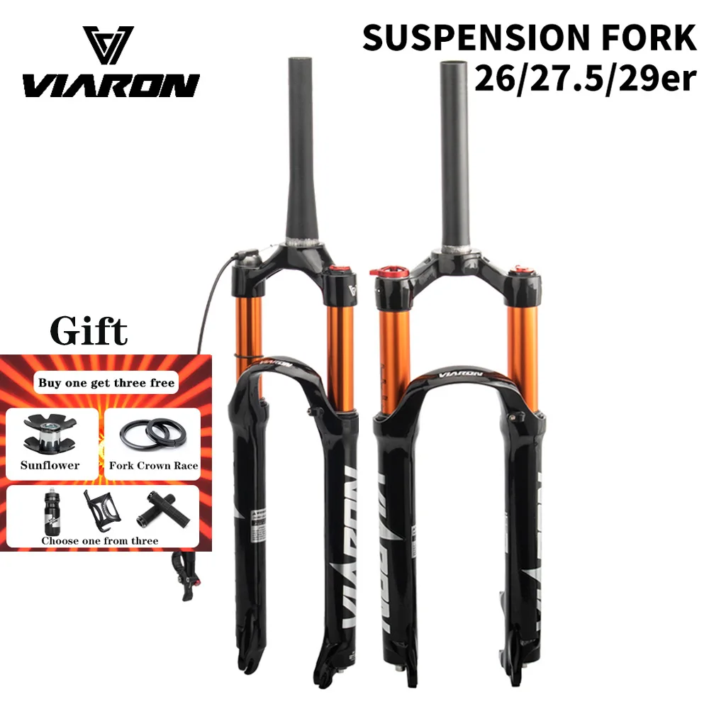 

VIARON MTB Suspension Front Fork 26/27.5/29 Inch Magnesium Alloy Suspension Shock Straight Tube/TaperedTube Bicycle Accessories