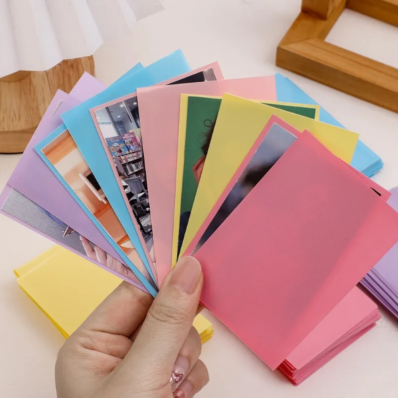 50Pcs Colorful Standard Size Card Sleeves for Korea Idol Photo Protector Trading Cards Shield Cover 61x91mm Storage Case