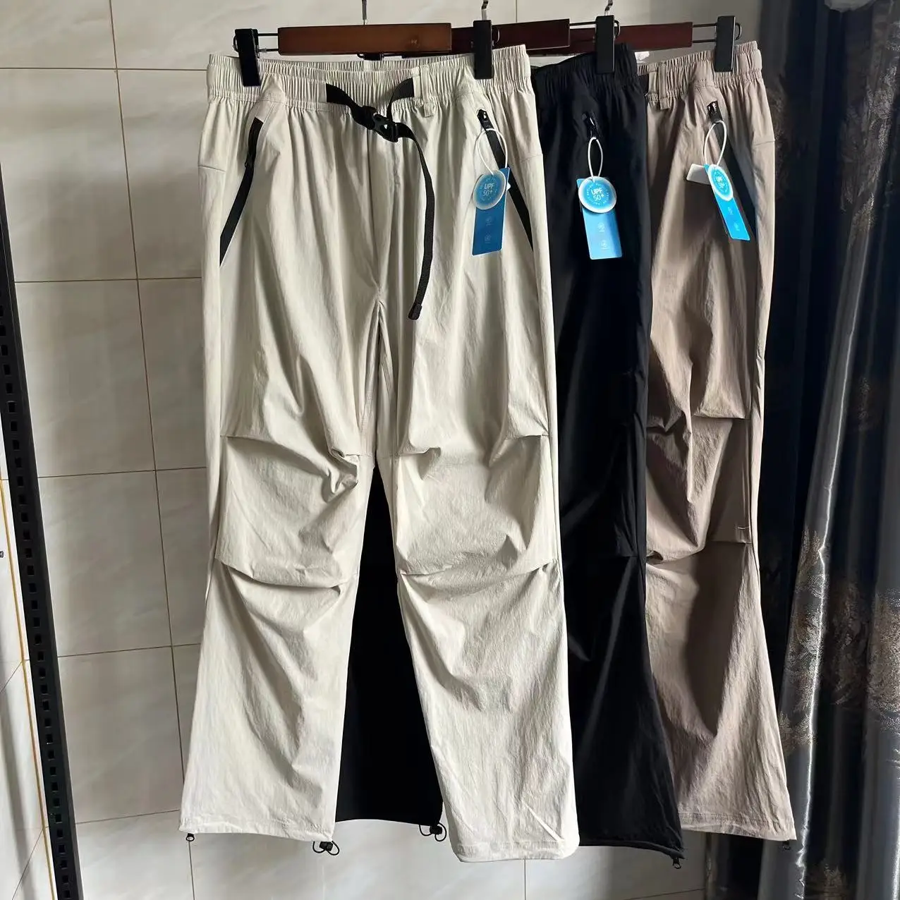 

Men's Outdoor Casual Pants Qui Dry Breathable Fabric Summer Loose Straight Leg Workwear Trousers Paratrooper Pants