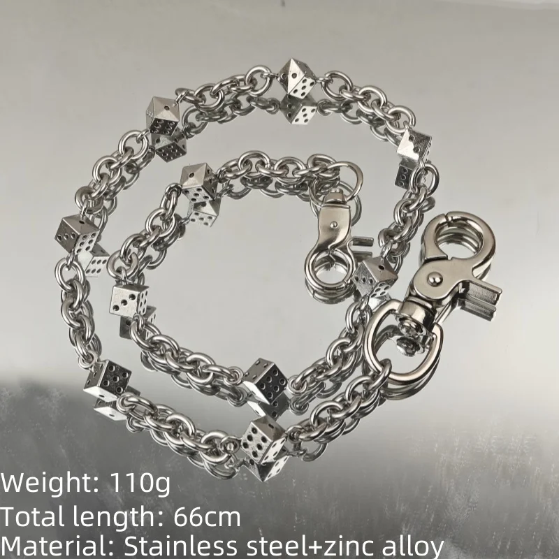 Neue Sommerkollektion 2025, Edelstahl, Minimalismus, Würfel, Hosenkette, modische Männer und Frauen, Luxus-Accessoires für die Taille – Detail 10