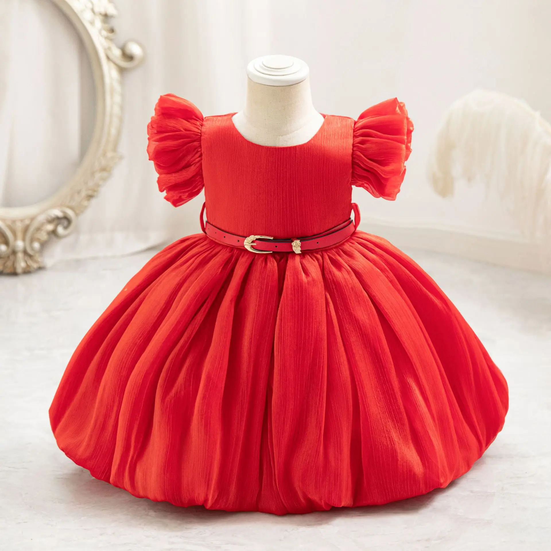 

New Korean-style children's evening gowns little princess dresses high-end bubble dresses performance costumes girls' evening