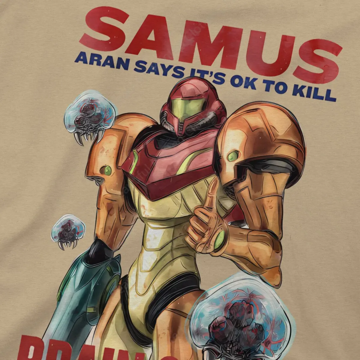 تي شيرت للرجال والنساء مطبوع على لعبة ساموس آران ميترويد بأكمام قصيرة ، توبات كاجوال جيدة التهوية ، ملابس شارع فضفاضة #5