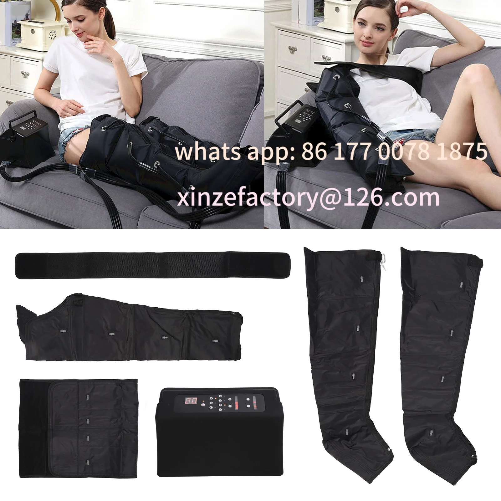 Customizable Leg Compression Massager 3 Timing 6 Modes 9 Strength Leg Arm Massage Machine Leg Wrap Massager Feet Calf Thigh