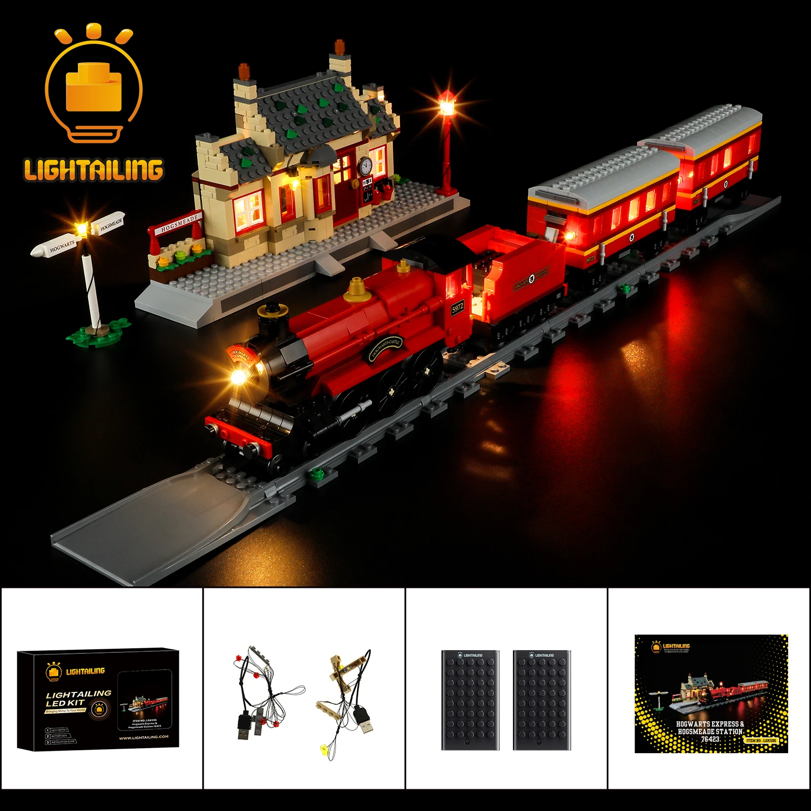 

Детский конструктор LIGHTAILING, со светодиодной подсветкой, набор строительных блоков 76423 (без модели), игрушки для детей