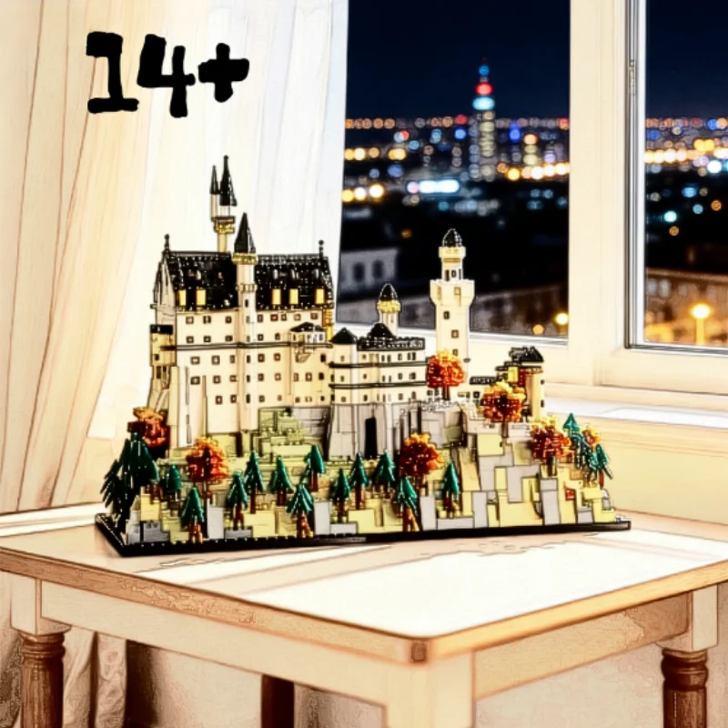 

3455pcs New European Castle Euschwanstein Castle Architectural Model Building Blocks For Kids Christmas Birthday Gifts