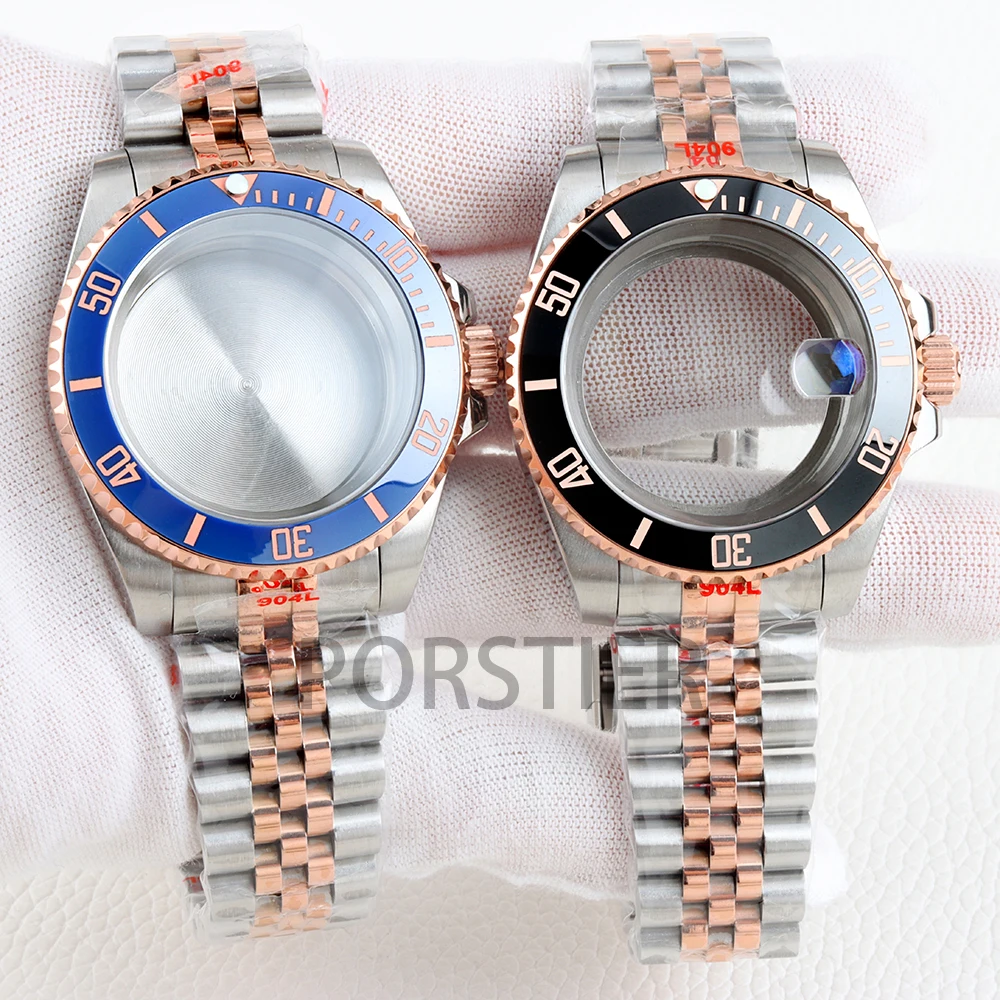 40mm NH35 ケース サファイアガラス セイコー NH34 NH35 NH36 NH38 ムーブメント SUB GMT ヨットマスター ステンレススチール ジュビリー/オイスターストラップ用