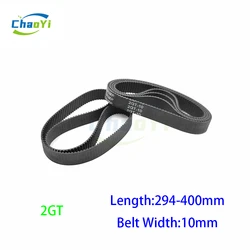 2GT Closed Loop Rubber Timing Belt Pitch Length 294 300 320 330 336 340 350 360 376 380 400mm Width 10mm 2GT-300 2GT-360 GT2-400