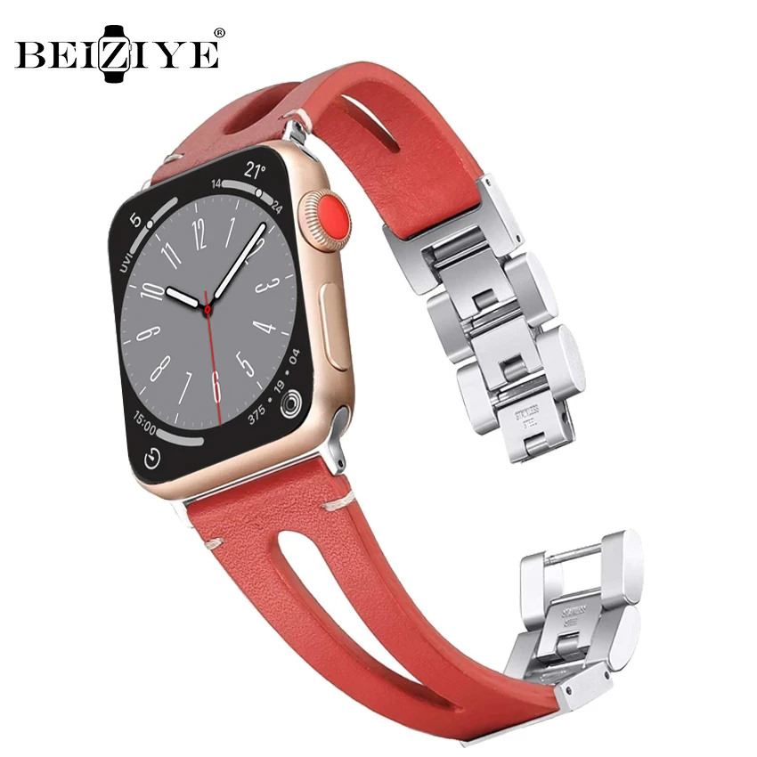 

Leather Loop Bracelet for Apple Watch Series 10 9 8 7 6 SE 46mm 41mm 45mm 40mm 44mm Strap for Apple Watch Ultra 2 49mm Band 42mm
