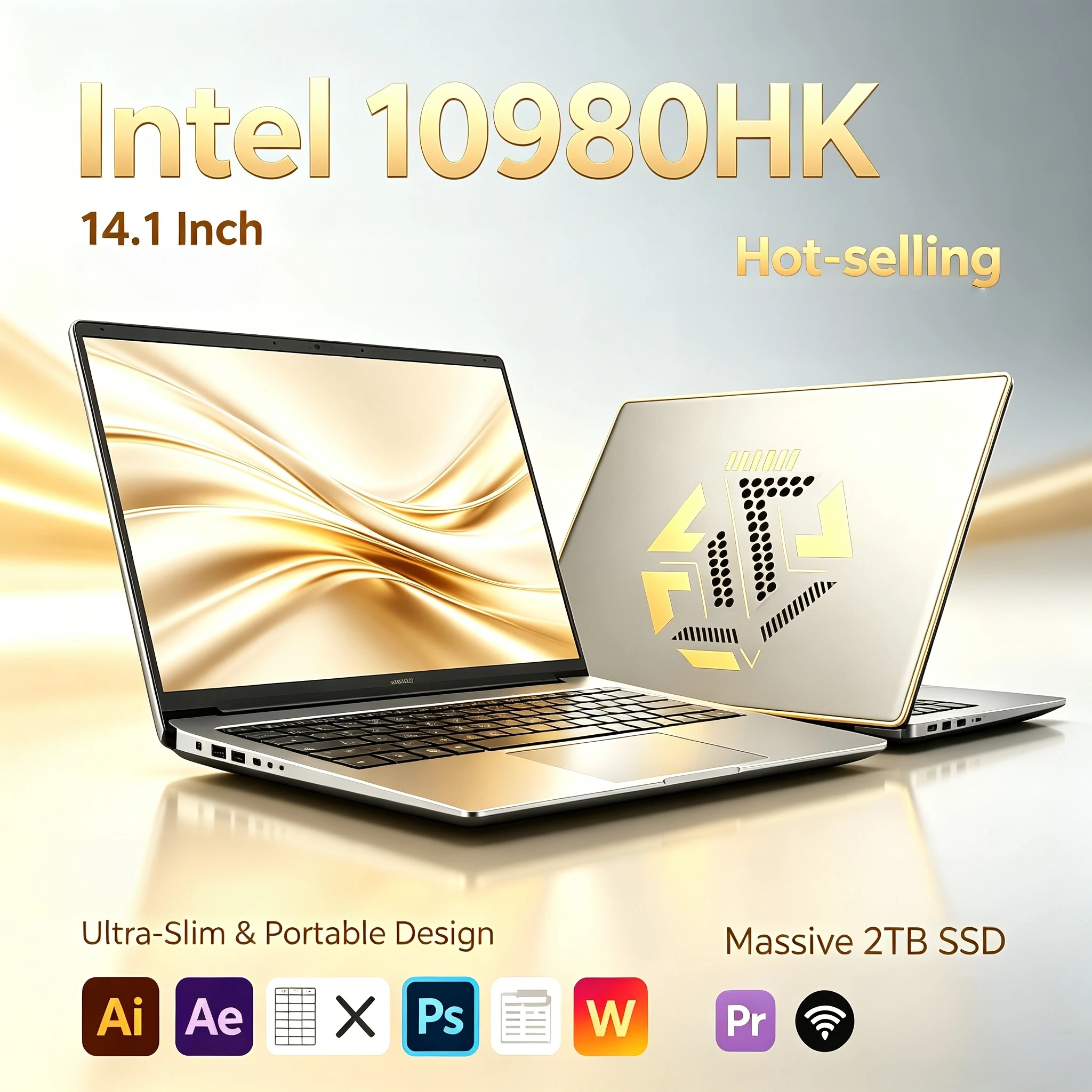 Intel i9 10980HK 32GB RAM 2TB SSD 14.1 Inch Ultra Slim Gaming Laptop 1920x1080 HD Office Pro Max Unit Plus