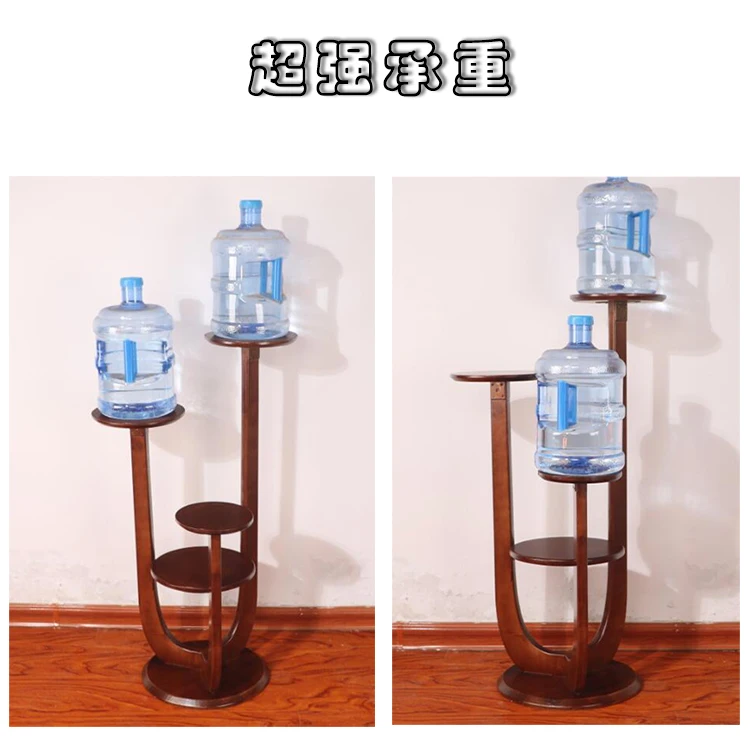 Suporte de flores de madeira maciça, sala de estar interna, prateleira multicamadas de madeira do chão ao teto, orquídea suspensa de endro verde europeu