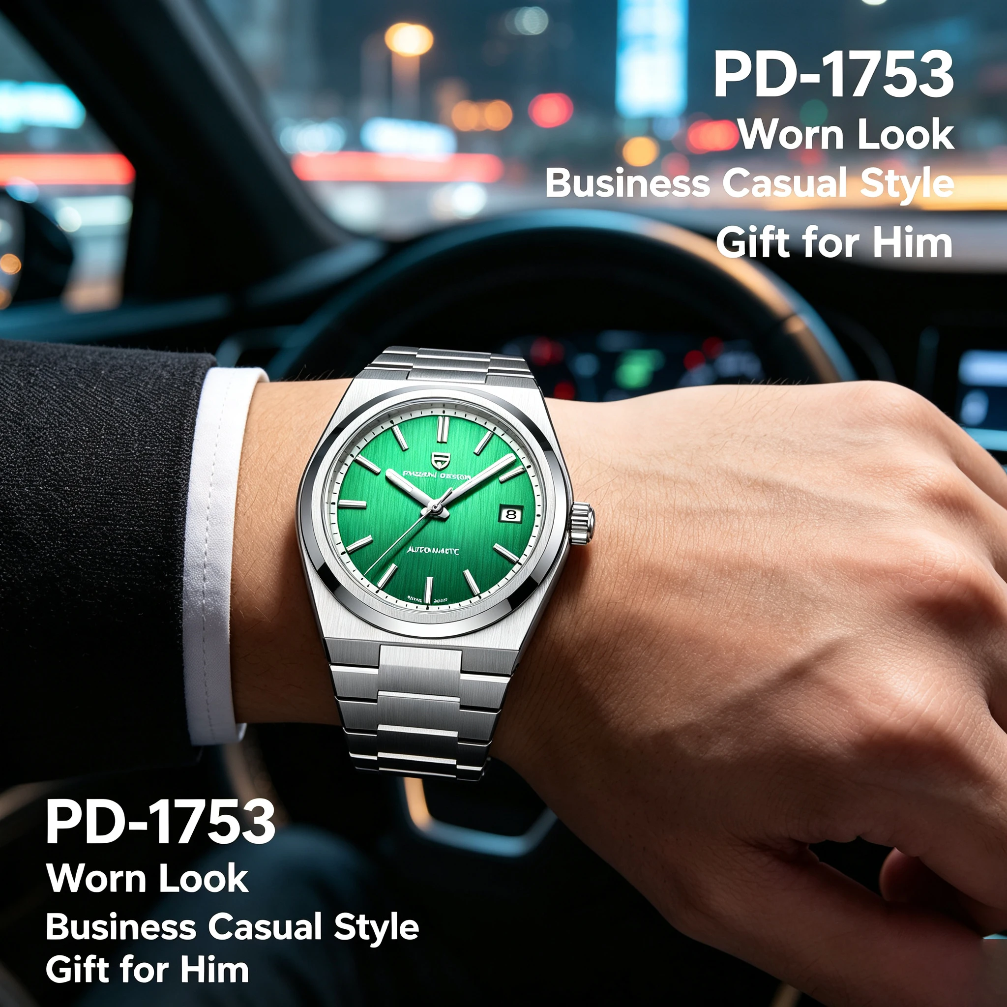 PAGANI DESIGN Green Dial Automatic Watch for Men 40mm Japan TMI NH35A Sapphire Waterproof Stainless Luxury Business Wristwatch