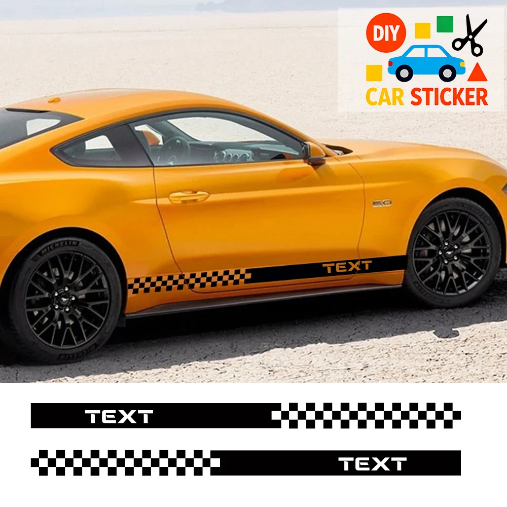 

Custom DIY Car Door Side Sticker Graphics Racing Decor Decal Vinyl Customized Decoraion 200x12CM Universal for Cars SUV Auto