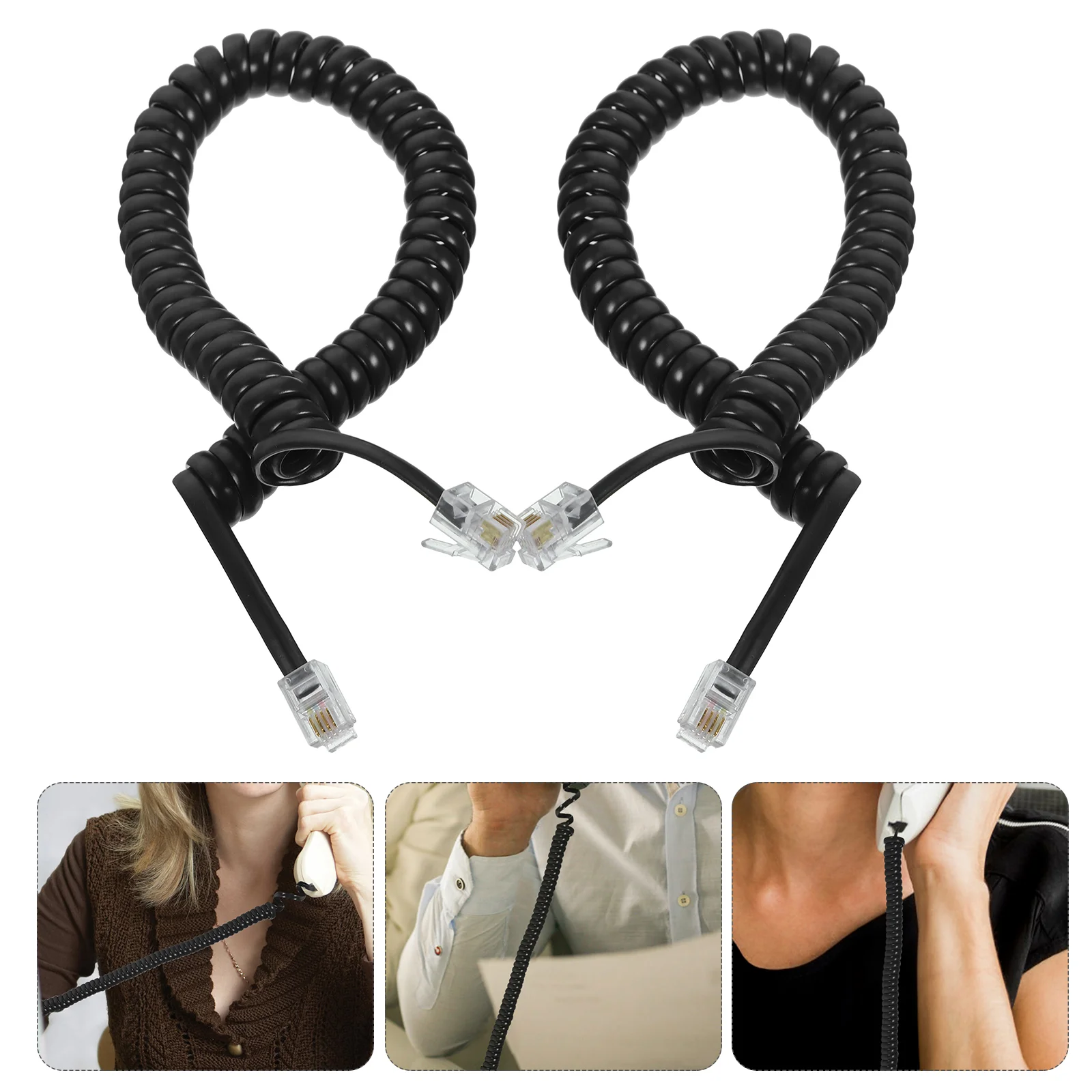 

2 Pcs Telephone Cord Landline Spring Spiral Cords Coil Cables for Abs Coiled