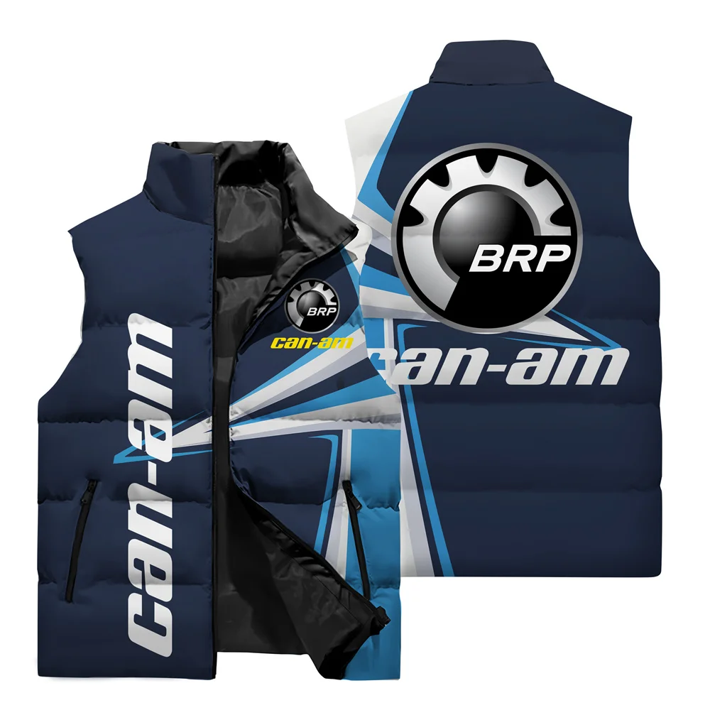 2024 New Men\'s Vest Brp Can Am Logo 3D Printed Zipper Sleeveless Jacket Windchetter Motorcycle Riding Clothing Top M-6XL