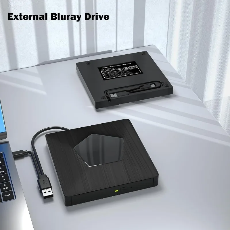 휴대용 BD-Combo 2in1 USB3.0 Type-C 블루레이 드라이브 외부 CD DVD 리더기 및 라이터 버너 Windows Linux MacOS와 호환 가능