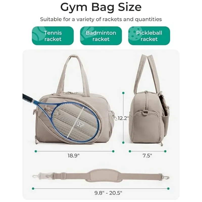 for  Tennis Racket Bag Messenger Tote for Weekend Outdoor Sports