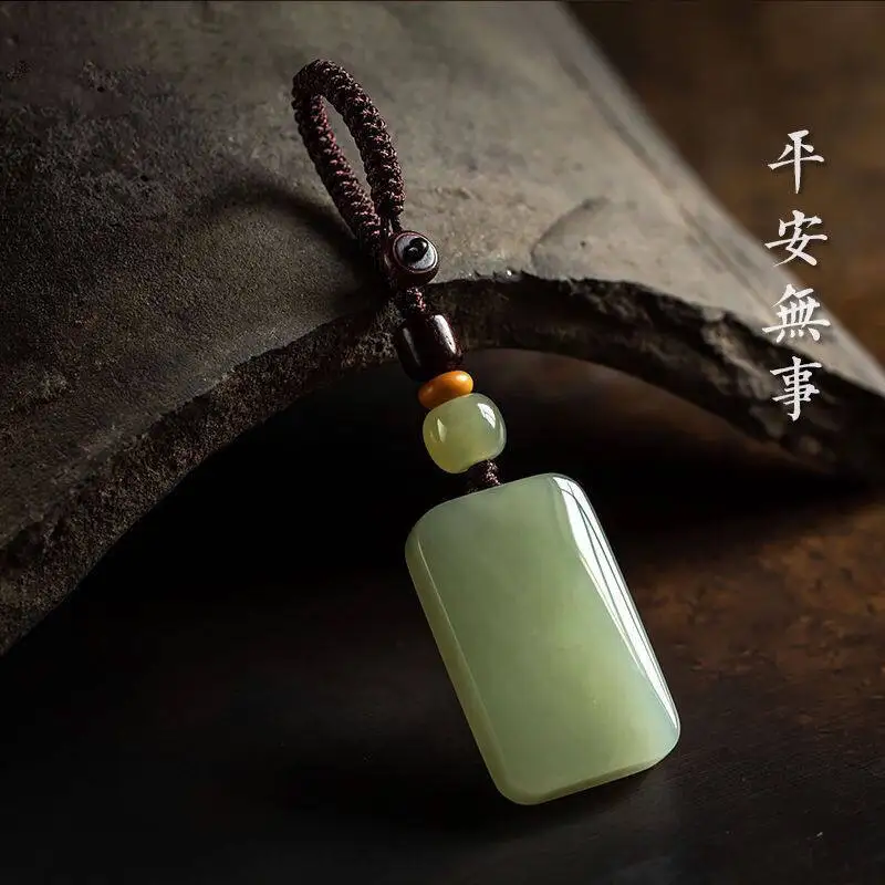 

Natural Hetian Jade Wushitang Keychain High End Pendant for Men and Women Peaceful Elegant Ornament Gifts
