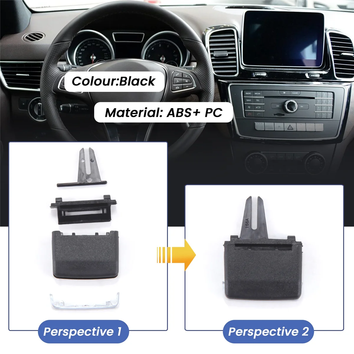 for Mercedes Benz W166 ML GL Auto Car Front Center A/C Air Vent Outlet Tab Clip Repair Kit XY