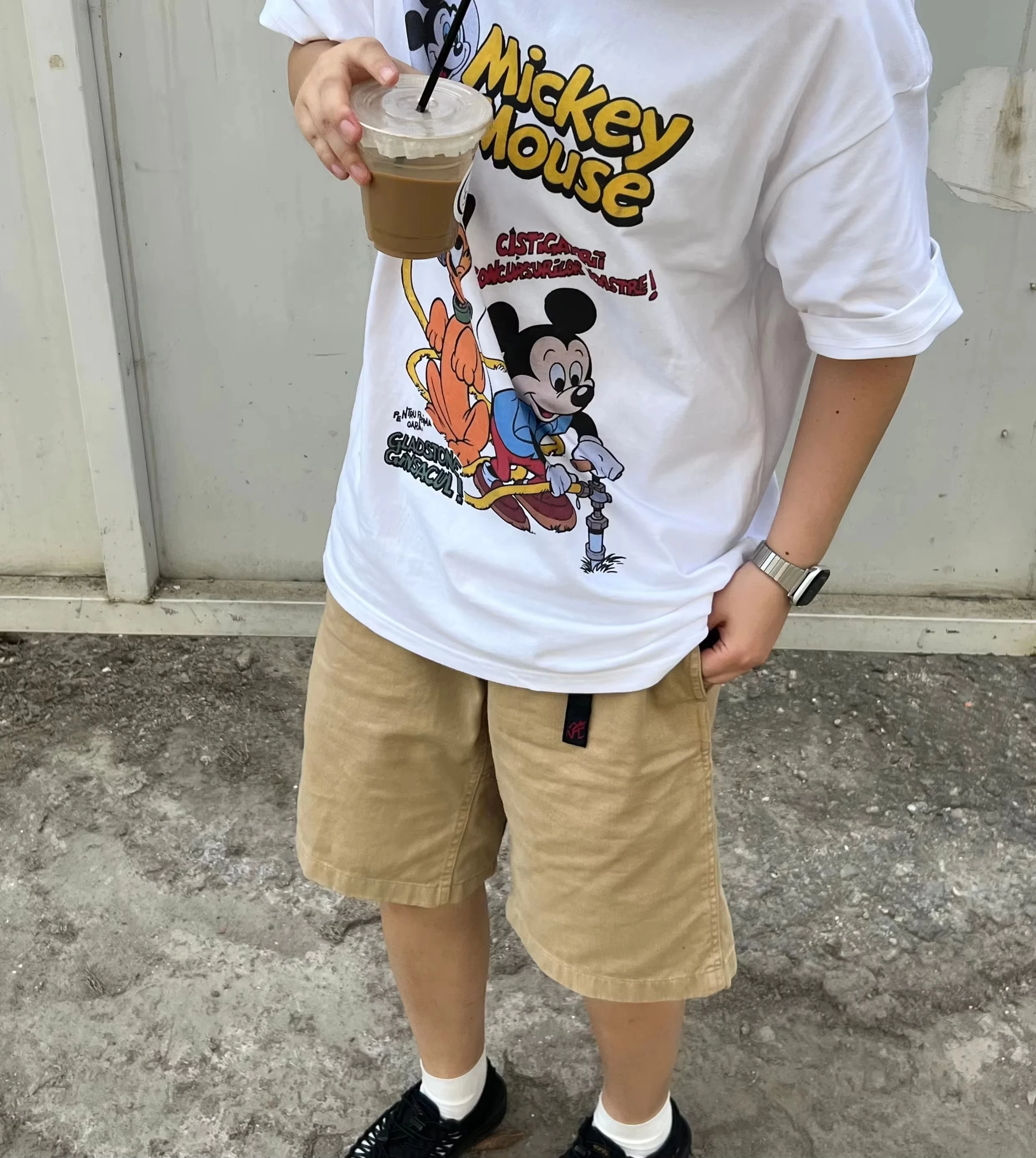 

MINISO Дисней Микки Американский мультфильм Свободная футболка с короткими рукавами Мужские и женские повседневные модные топы для мальчиков и девочек