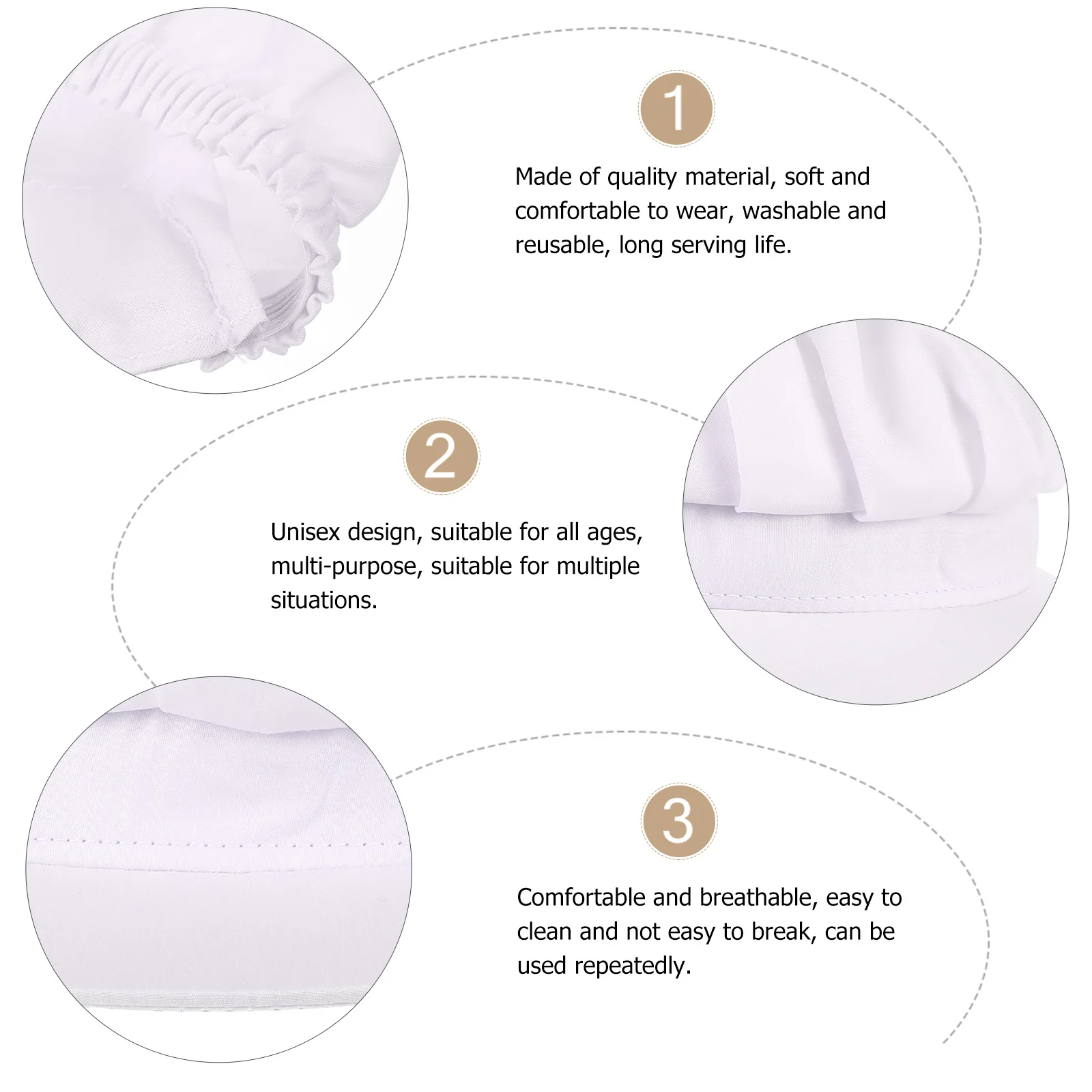 

Chef Hat Unisex Adjustable Breathable Washable Reusable Cooking Cap For Workshop Restaurant Work Dust Protection