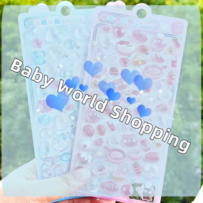 Adesivos Decorativos 3D em Cristal com Desenhos de Desenho Animado para DIY em Laptops, Garrafas de Água e Capas de Telefone